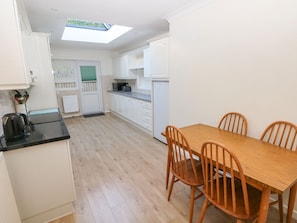 Fridge, dishwasher, electric kettle, toaster