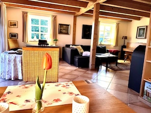 Tv, pejs, bøger, musikbibliotek