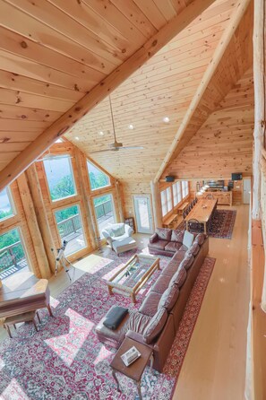 TV, fireplace, DVD player, books