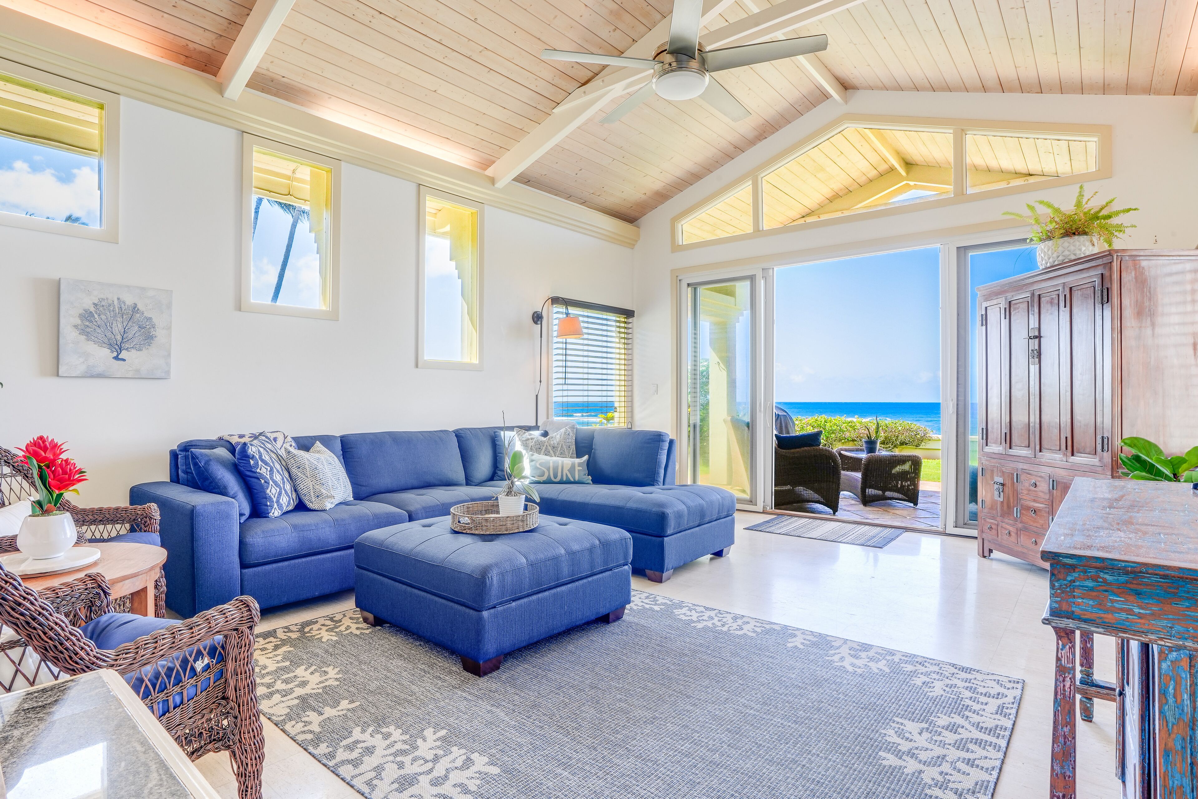 Waterfront home with gourmet kitchen, spacious lanai, dog-friendly