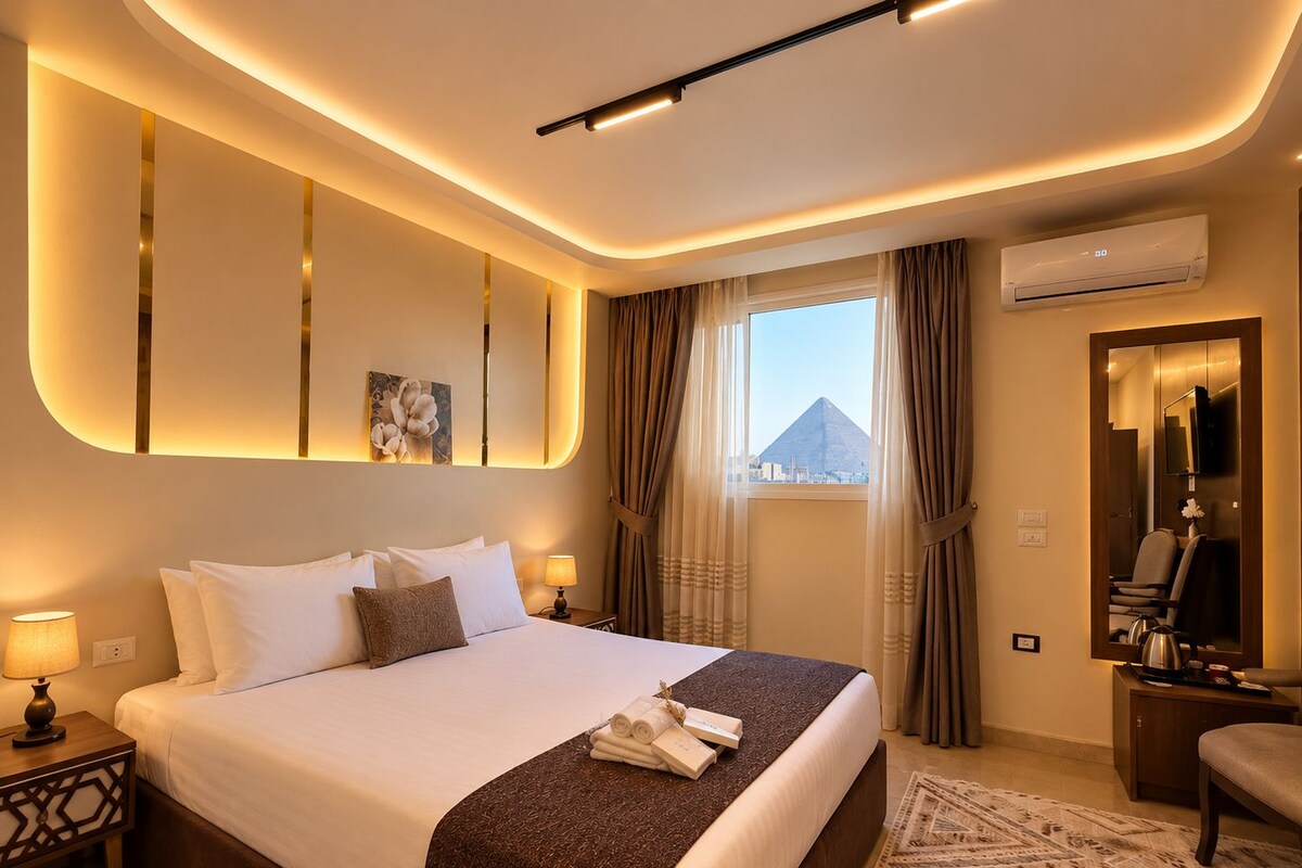 Deluxe Double Room, Mountain View | Egyptian cotton sheets, premium bedding, down comforters