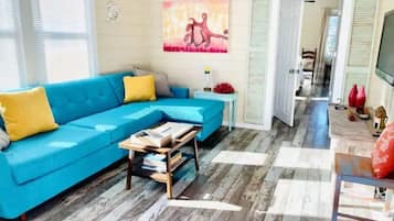 Smart TV, books, music library, stereo