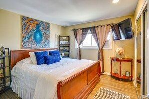 2 habitaciones, tabla de planchar con plancha, internet y ropa de cama