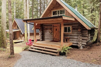 Slow-Go Log Cabin in the Woods with Cozy Woodstove