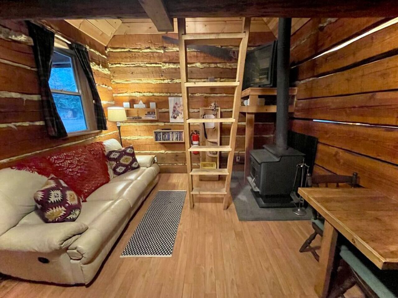 The Broad Axed Rustic Log Cabin in the Woods