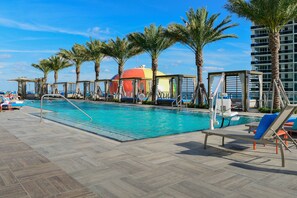 2 outdoor pools, open 7:30 AM to 6:30 PM, free cabanas, pool umbrellas - Luxury Beachfront Condos in Hollywood (Hollywood)