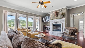 Smart TV, fireplace, video games, books