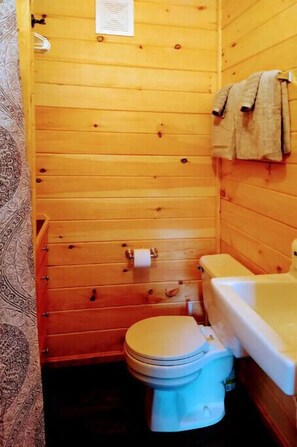 Shower, towels, soap, toilet paper - Pondside Cabin (Newland)
