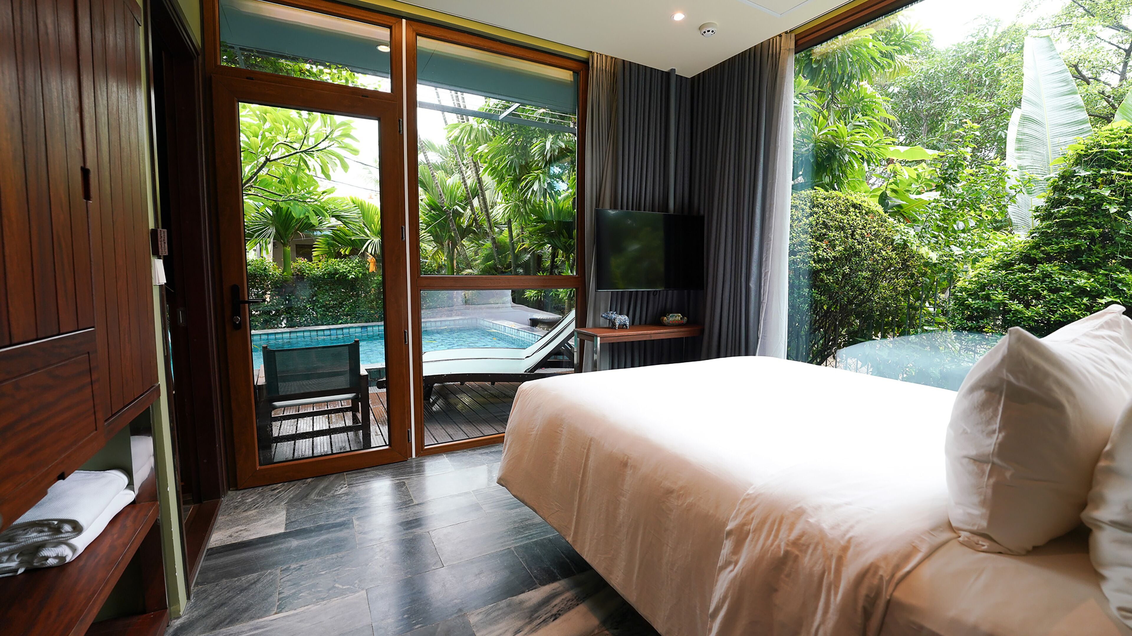 Luxury Villa, 2 Bedrooms, Pool View | Premium bedding, down duvets, pillow-top beds, free minibar items