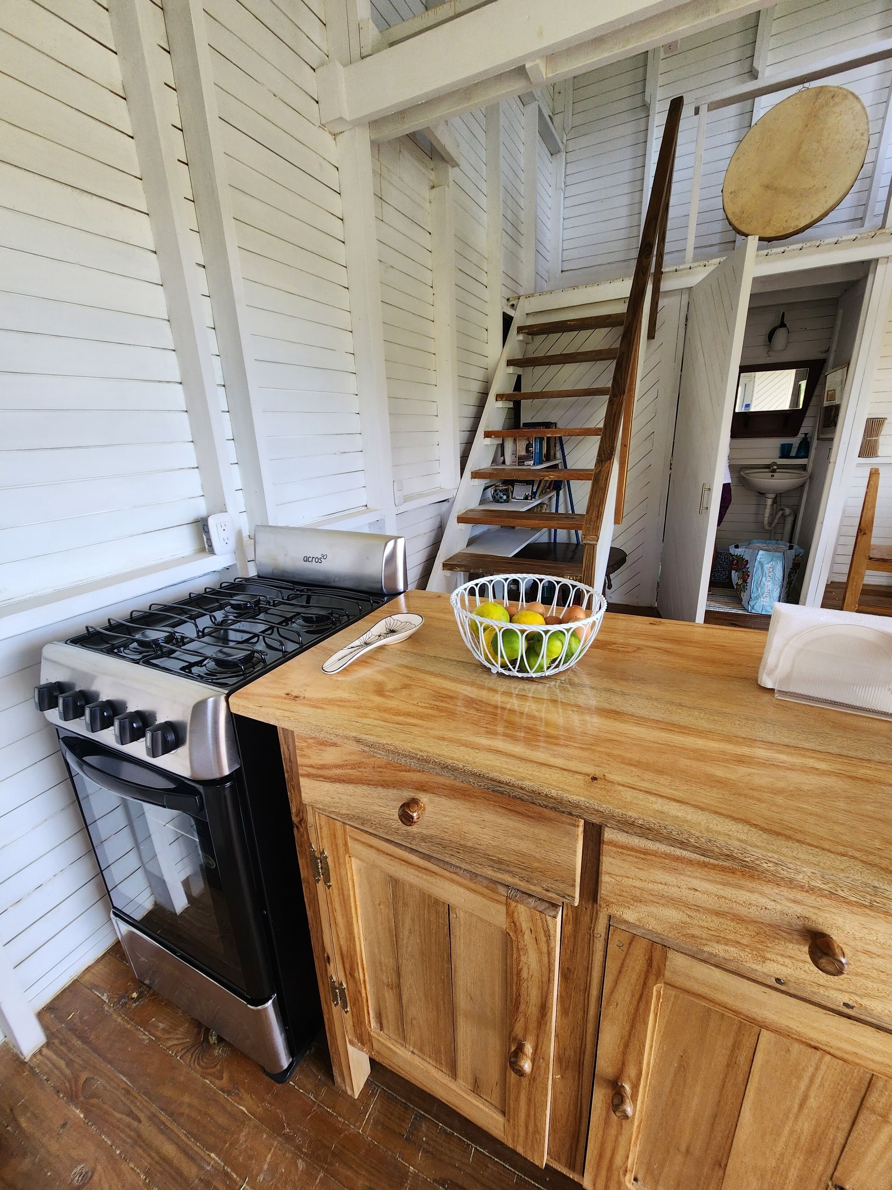 Fridge, oven, stovetop, coffee/tea maker