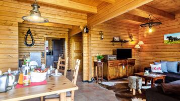 TV, fireplace, DVD player, stereo