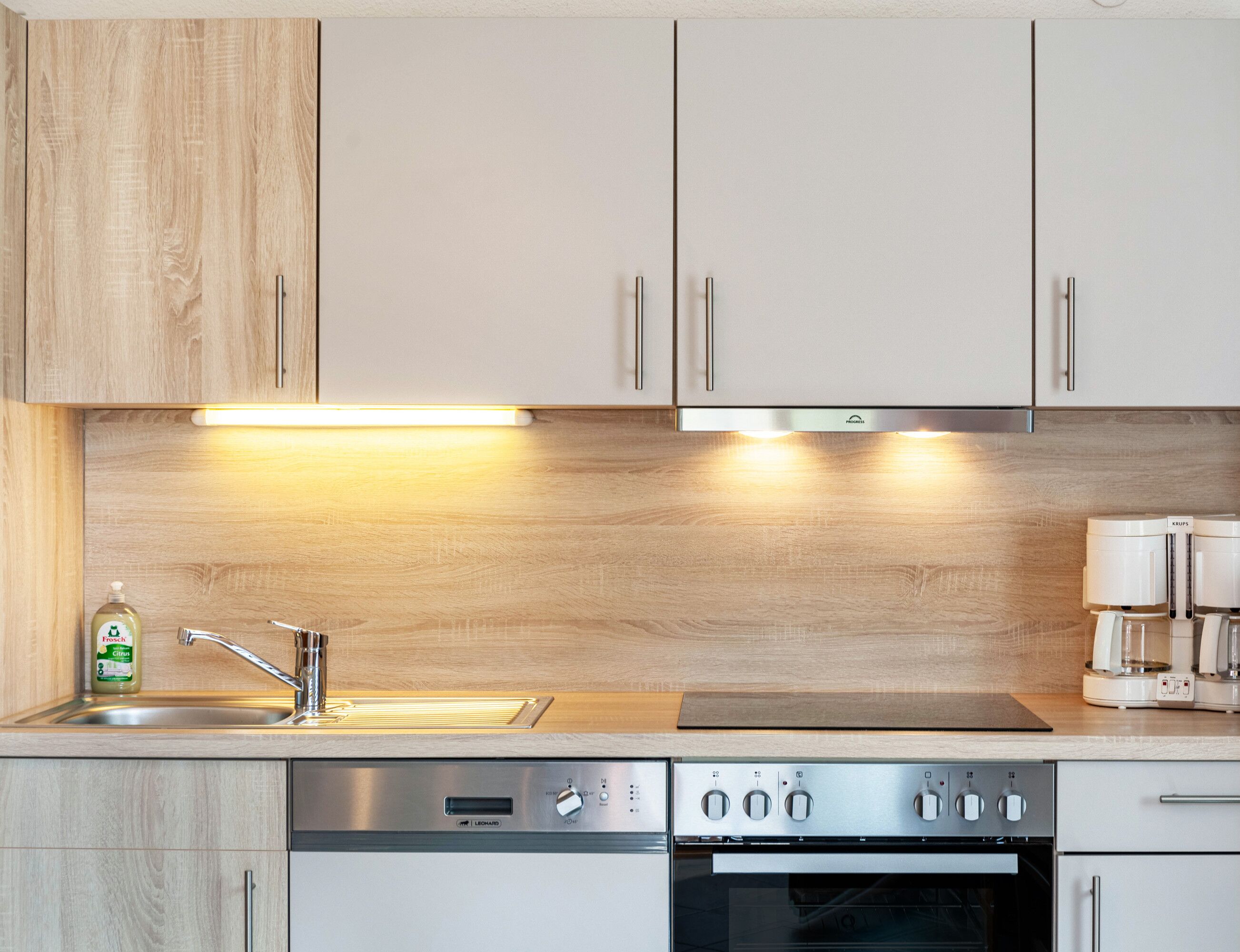 Kühlschrank, Ofen, Herdplatte, Geschirrspüler