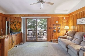 TV, fireplace - Whispering Pines Getaway on Spooner Lake (Spooner)