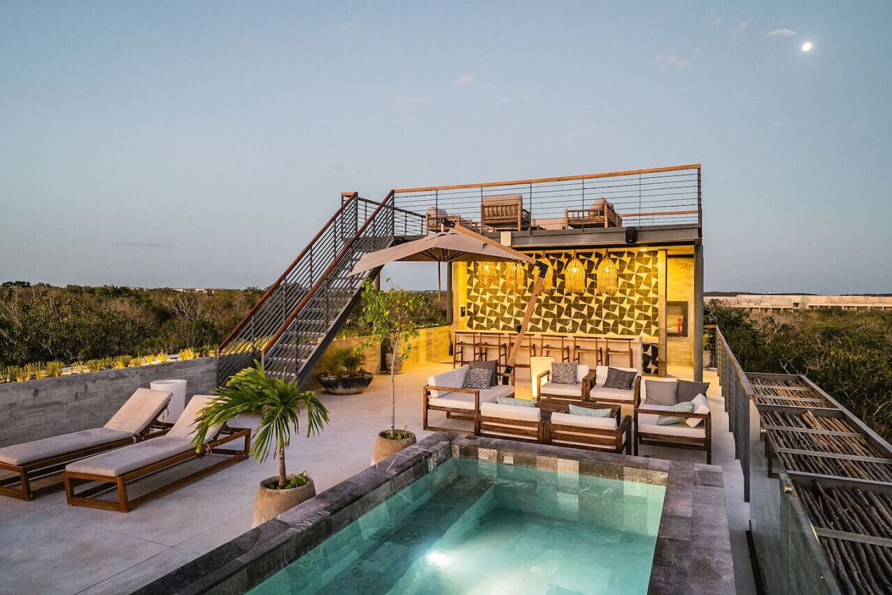 A heated pool