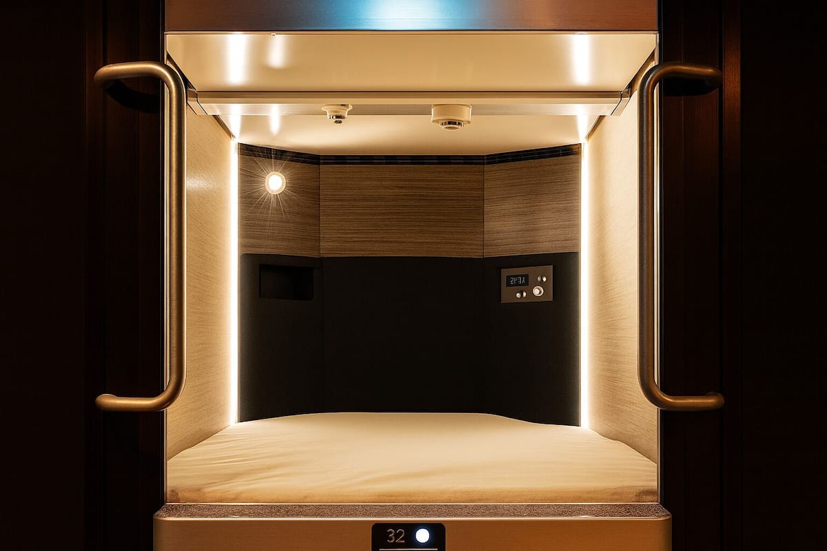 Rum - endast män - icke-rökare - delat badrum (Capsule, Public sauna and bath) | Duntäcken, värdeförvaringsskåp på rummet och mörkläggningsgardiner