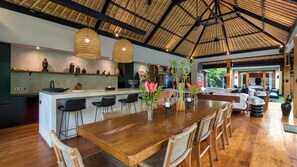 Dining - Cheerful 3BR Villa W/ Pool & Garden, Bali Villa 2213 (Seminyak)