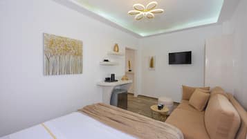 Deluxe-Studiosuite | Hochwertige Bettwaren, Tempur-Pedic-Betten, Minibar