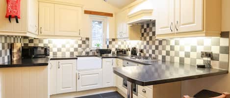 Fridge, dishwasher, electric kettle, toaster