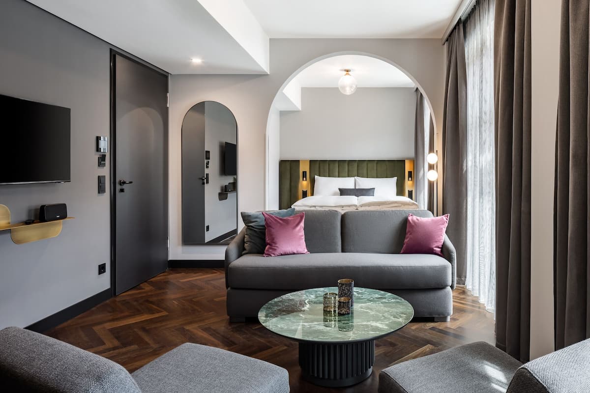 Superior Triple Room, 1 Bedroom, Balcony | Living area | 43-inch LCD TV with satellite channels, TV