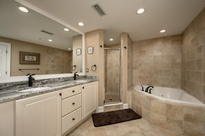 Shower, jetted tub