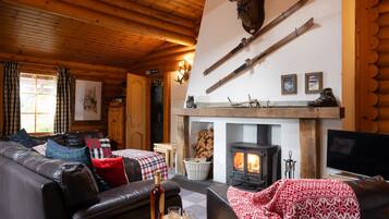 TV, fireplace, DVD player, video library