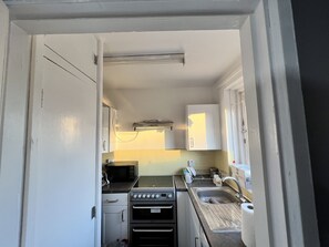 Apartment | Private kitchen | Fridge, microwave, oven, stovetop