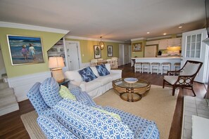 Smart TV, fireplace - Fisherman's Dream, Soundfront House in Atlantic Beach, NC! (Atlantic Beach)