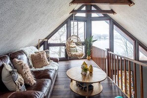 TV, fireplace, offices - Water Front Dream | Hot Tub | Fire Pit | King Bed | Community Pool | Basketball (Tobyhanna)