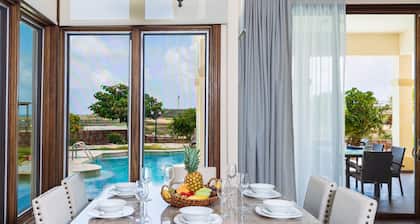 Massive pool villa with golf course and ocean views