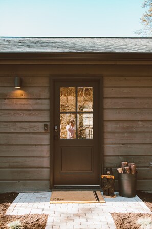 Exterior detail - 4 miles to Dollywood! Modern Cottage with Hot Tub + Fire Pit + Arcade + 2 Bunks! (Pigeon Forge)