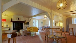 TV, fireplace - L'airial du Résinier (LE TEICH)