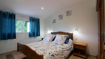 1 slaapkamer, een strijkplank/strijkijzer, reisbedje, internet