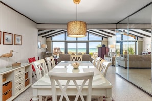 House, Multiple Beds, Patio, Ocean View | Dining - Gulf Front 3bd/2ba Home With Private Beach Access! (Panama City Beach)