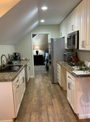 Fridge, microwave, oven, toaster