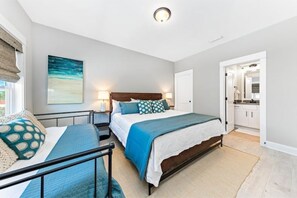 4 bedrooms, desk, iron/ironing board, travel cot