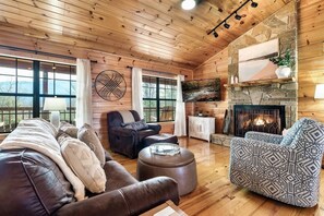 Smart TV, fireplace, video games