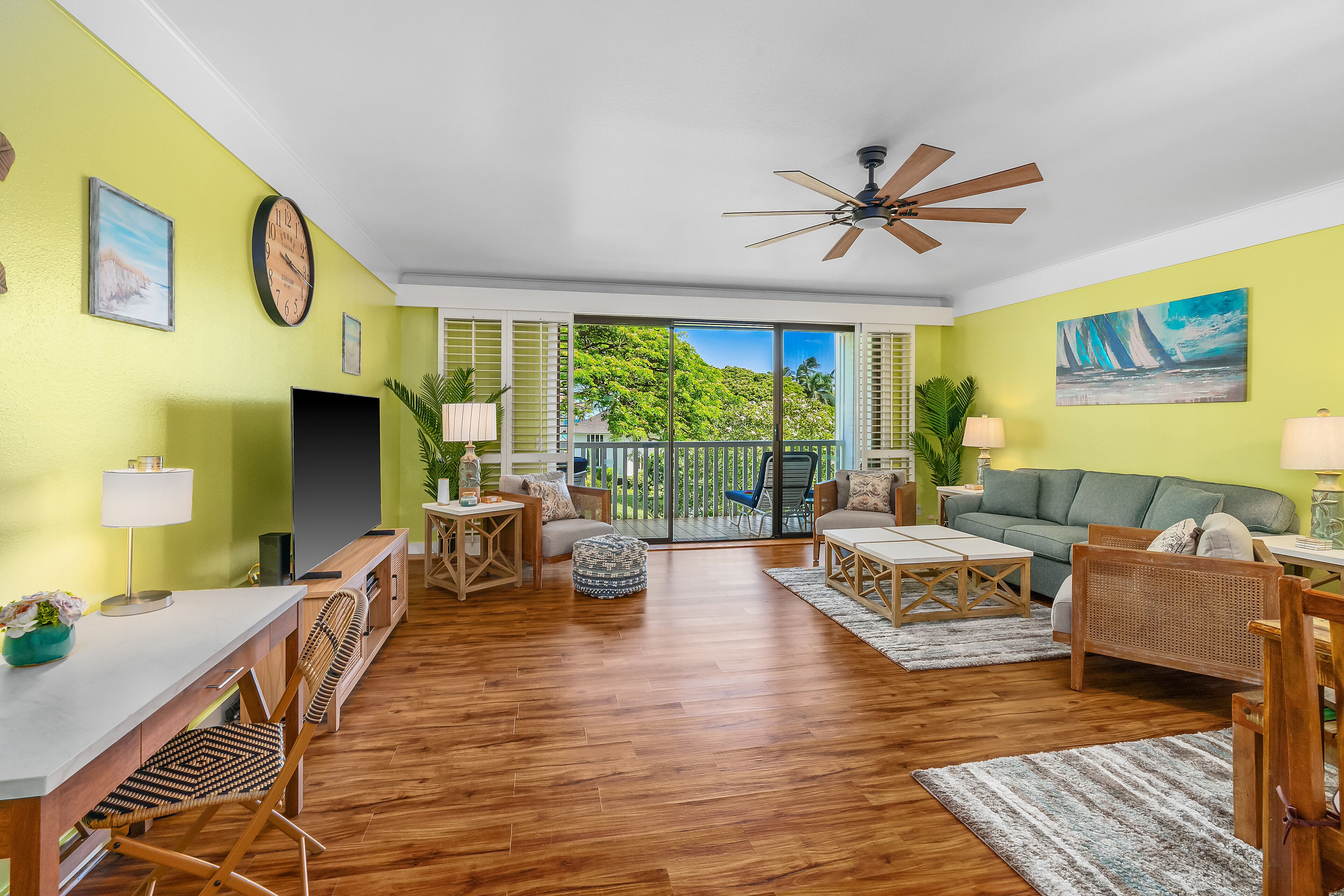 Step to beach New Quiet Kiahuna Plantation Remodeled 2 bedroom condo with A/C