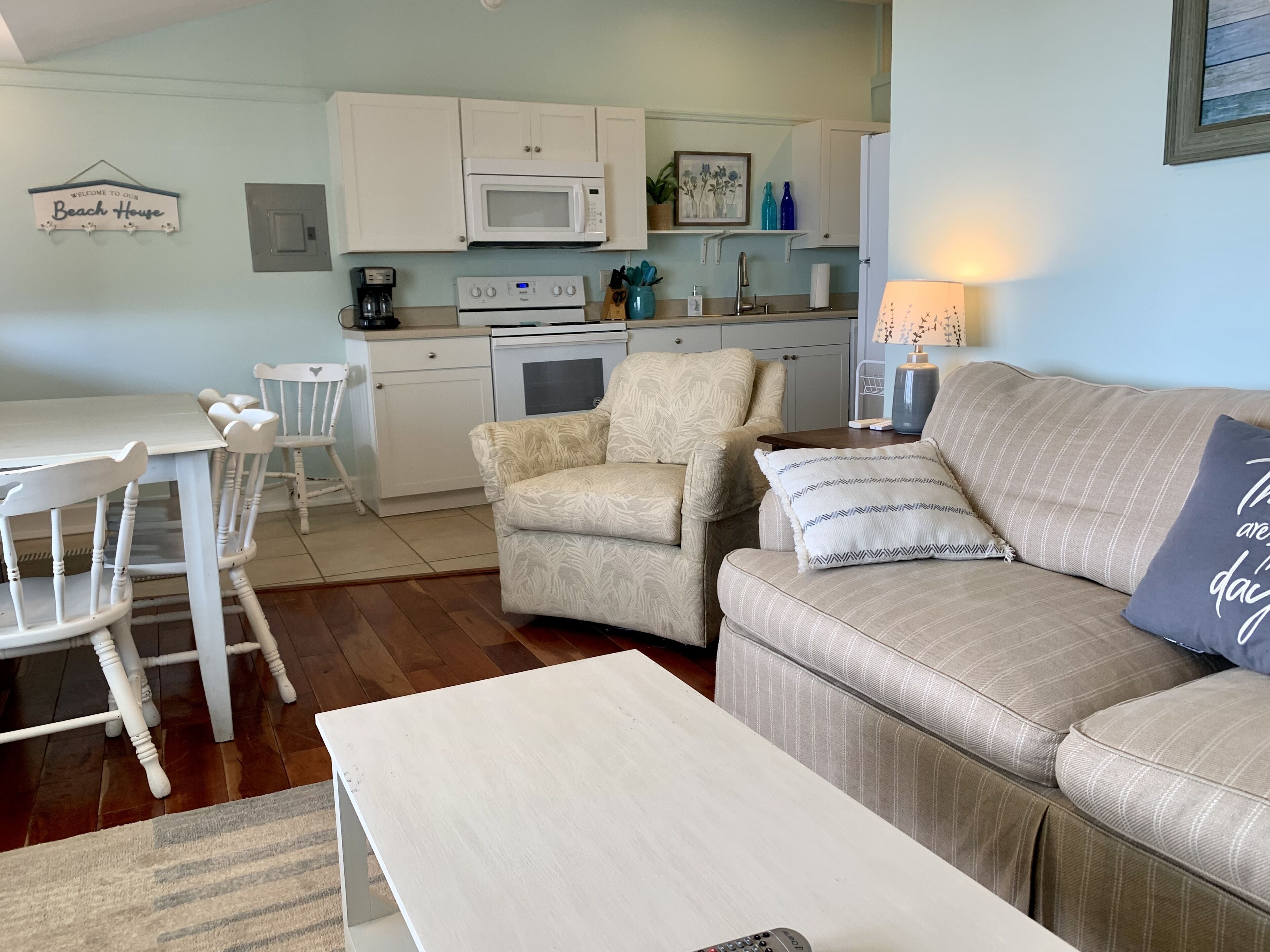 Wall Cottage- North.  Cozy oceanfront duplex with covered deck and ocean views