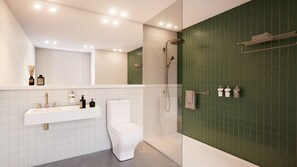 Dobbeltrom – deluxe | Bad | Toalettartikler (inkludert), hårføner, håndklær og såpe