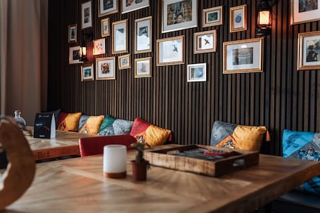 Área de estar no saguão. Hostel Mannheim