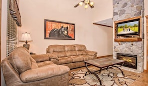 TV, fireplace, DVD player