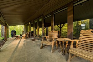 Terrace/patio - Lake View Cabin Near Nashville | Private Dock & Scenic Views 1+BR, 1BA (Morgantown)