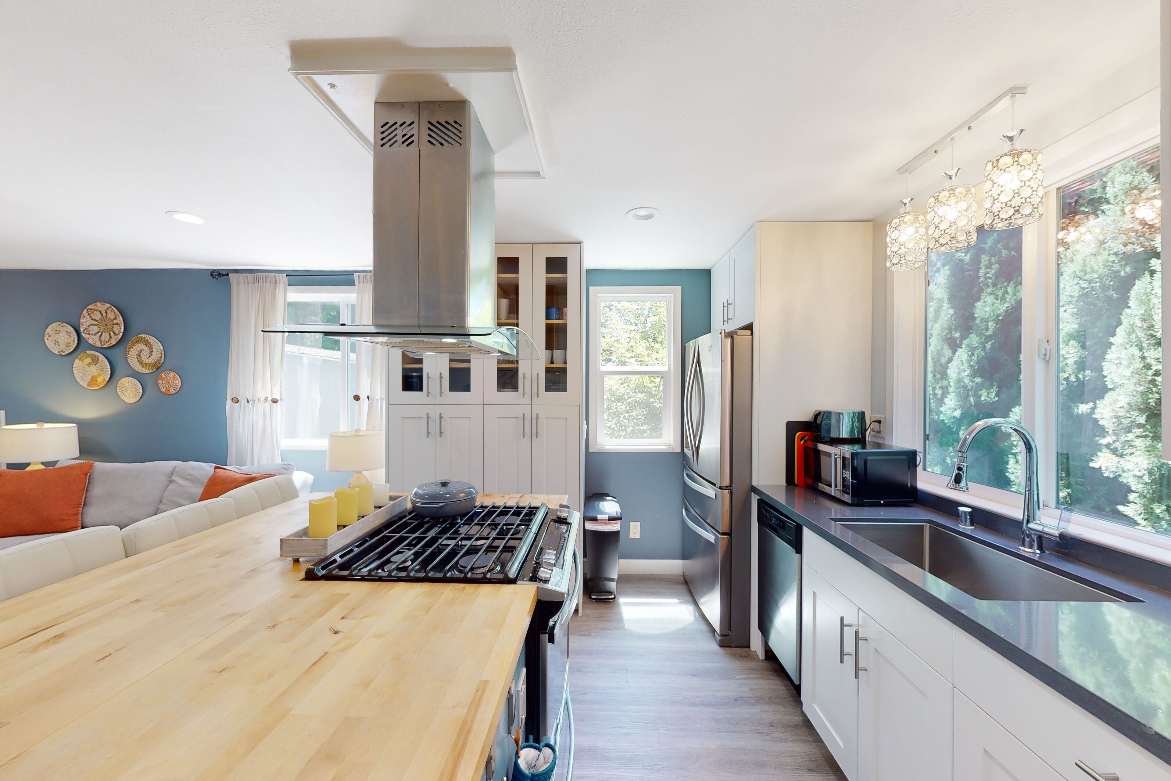 Dog-friendly home with firepit, Hot tub, woodstove & 2 decks - walk to beach