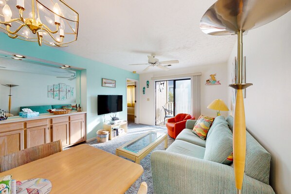 Televisión, reproductor de DVD, libros y videoteca 