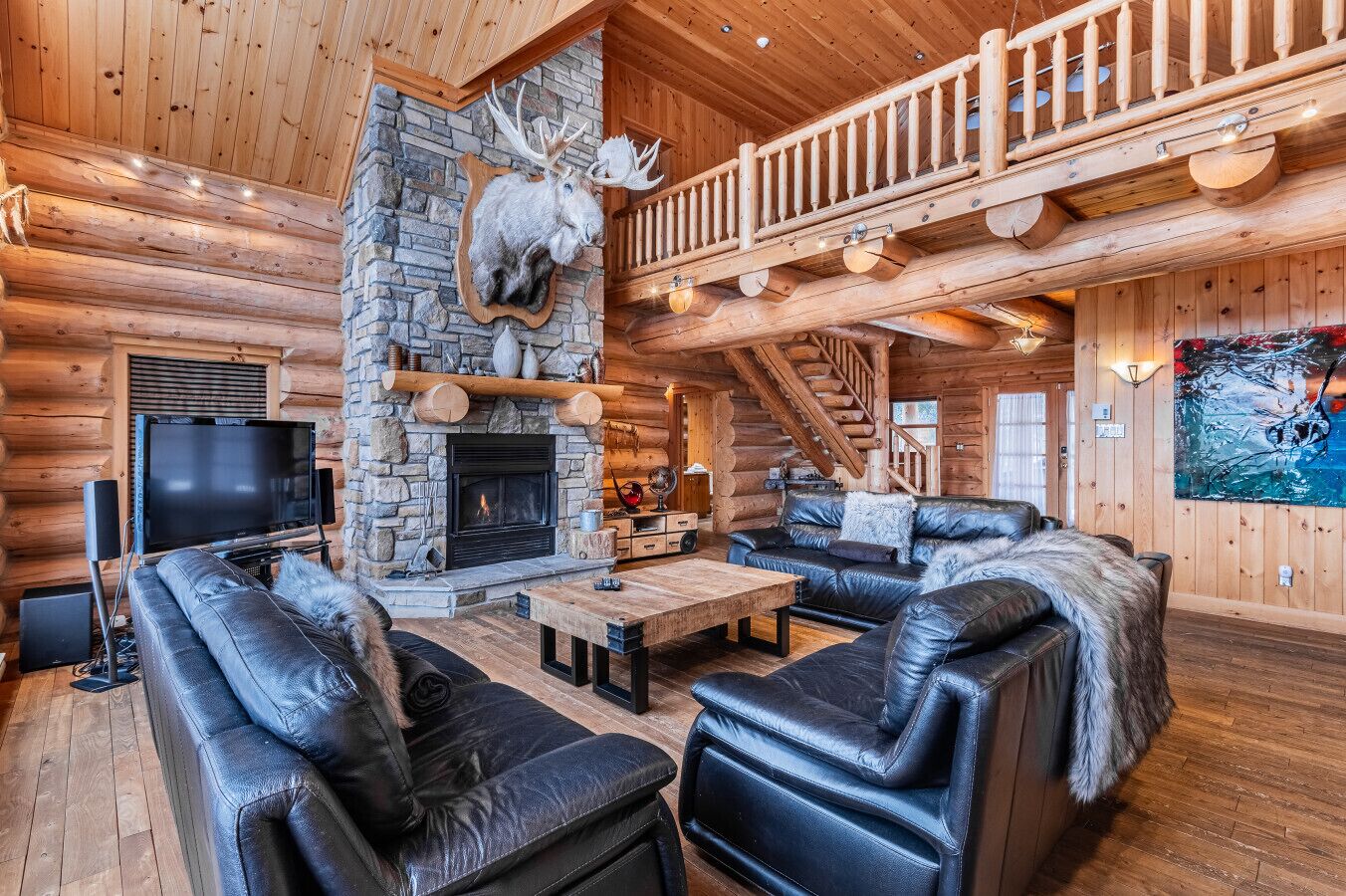 TV, fireplace, stereo