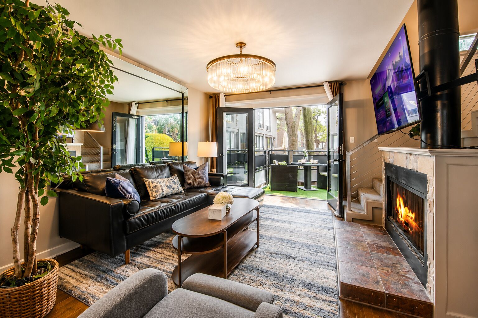 Smart TV, fireplace, offices