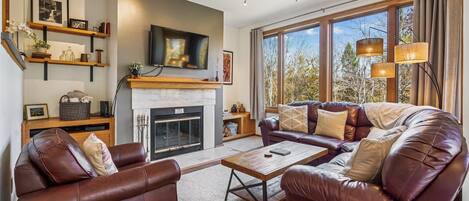 Televisor, llar de foc, futbolí i taula de tennis de taula