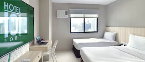 Sengetøy av topp kvalitet, memory foam-senger og safe på rommet