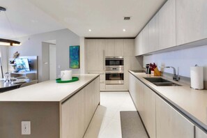 Fridge, microwave, oven, stovetop - Modern Beachside Condo W Ocean Views (Hollywood)