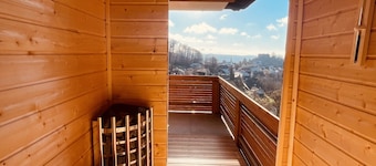 Private spa lodge with its own whirlpool/sauna and home cinema
